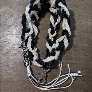 Black and White Braided Dog Leash